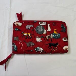 Vera Bradley Holiday Cats Retired Print Wallet New
